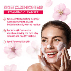 Hada Labo Tokyo Gentle Hydrating Cleanser creates rich foam for gentle cleansing.