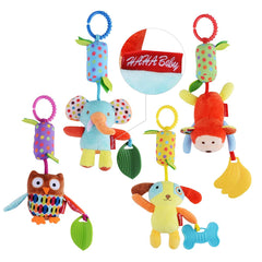 HAHA Baby Elephant Teether Clip offers a chewy surface for teething and bright visuals.