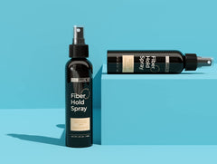 Hair Illusion Fiber Hold spray near fibers preview shows hold effect