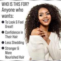 Hair Thickness Maximizer capsules close-up showing easy-to-swallow softgels.