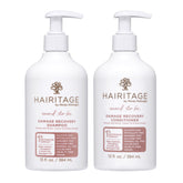 Hairitage Biotin Damage Repair Shampoo bottle front highlights sulfate-free formula for color-treated hair