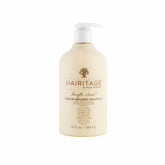 Hairitage Biotin Shampoo bottle pour showing even distribution for fuller-looking hair