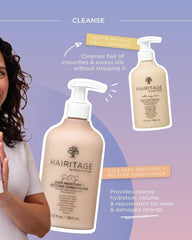 Hairitage Gentle Daily Moisture Conditioner bottle delivers lasting moisture and easier detangling.