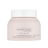 Hairitage Hydrating Argan Oil Hair Mask bottle pouring for deep moisture and frizz control