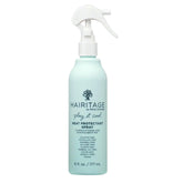 Hairitage Play It Cool heat protectant spray bottle showing protection up to 450°F for hair