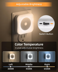 HALEEUR energy-efficient 0.5W night light provides long-lasting illumination.