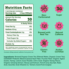 Halfday can back label highlights nutrition and ingredients for informed choices.