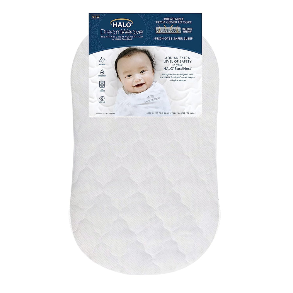 HALO DreamWeave pad cover with breathable mesh for cooler sleep