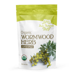 Halo Naturals resealable pouch keeps wormwood herb fresh after opening.