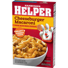 Hamburger Helper Cheeseburger Macaroni ingredients ready for a family meal