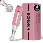 HAMINOS Derma Roller with reservoir focused on lips for serum delivery benefits.