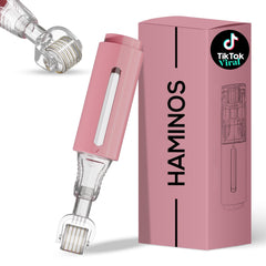 HAMINOS Derma Roller with reservoir focused on lips for serum delivery benefits.
