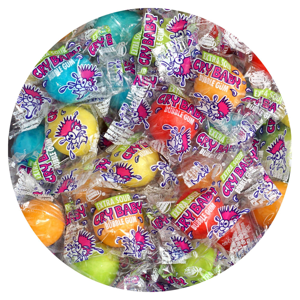 The Hampton Candy Company Cry Baby Extra Sour bubblegum pack, ideal for celebrations.