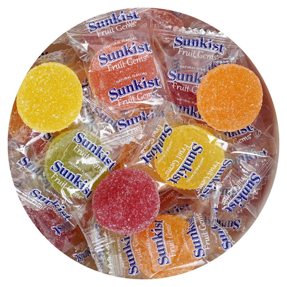 The Hampton Candy Company Fruit Gems orange bottle for on-the-go snacking