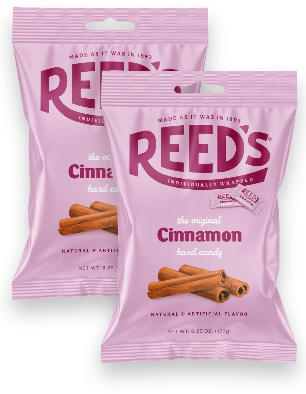Reed’s Cinnamon Candy disc in cinnamon color, ideal for deskside snacking