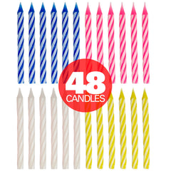 Hampton Distribution spiral candle holders keeping candles upright for cake cutting.