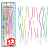 Hampton Distribution pastel twisted spiral candles for cake decoration and celebration