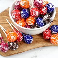 Tootsie Roll Pops assorted flavors display for celebrations and sharing.