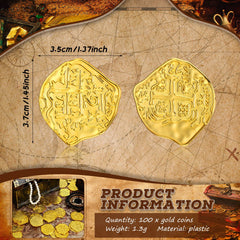 Hanaive pirate coins treasure chest decor adds pirate ambiance to parties