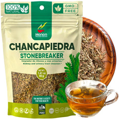 Hanan Chanca Piedra loose leaf tea packaging highlights natural, vegan-friendly everyday ritual.