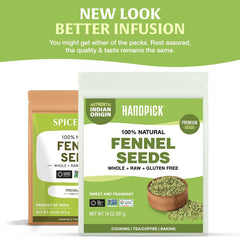 HANDPICK fennel seeds in resealable pouch for easy storage and freshness