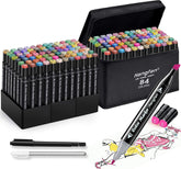Hangfan 84-color markers showing vibrant colors for bold drawings