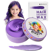 Hansuby temporary purple hair color wax packaging shows quick styling for parties.