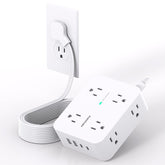 HANYCONY extension cord 10ft flat plug for clutter-free wall power.