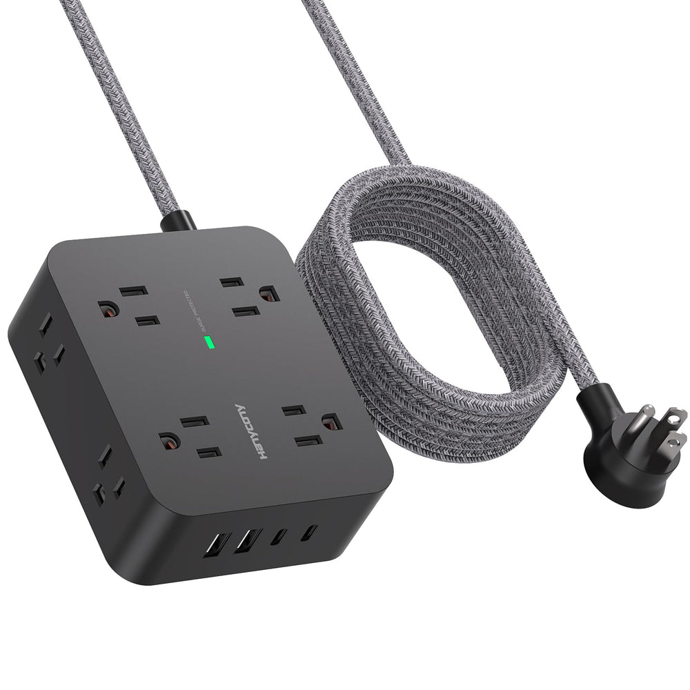 HANYCONY extension cord 6ft flat plug for tight spaces and clean desk setups