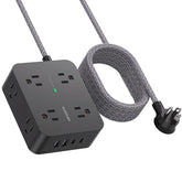 HANYCONY extension cord 6ft flat plug for tight spaces and clean desk setups