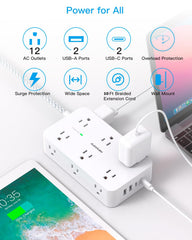 HANYCONY power strip with USB-C ports for fast device charging.