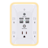 HANYCONY multi-plug outlet with four USB ports for convenient charging anywhere