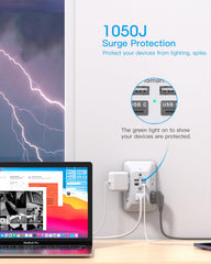 HANYCONY outlet extender with night light guiding late-night use