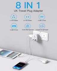 HANYCONY Type G UK plug design fits sockets securely and saves space.