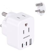 HANYCONY US-to-India plug adapter in compact travel design for easy packing.