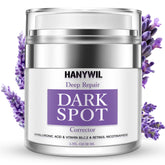 HANYWIL bottle close-up illustrating a versatile dark spot remover for face and body