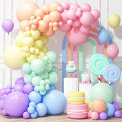 Haolongfa pastel balloon arch kit for creating a soft spring backdrop.