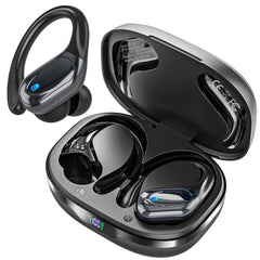 HAOYUYAN BX17 earbuds with LED display for quick battery checks during workouts