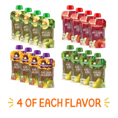 Happy Baby Organics pouch with clear packaging shows ingredients at a glance