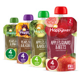 Happy Baby Organics Stage 2 pouches variety pack front view showing vibrant puree
