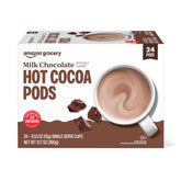 Happy Belly hot cocoa pods packaging highlights convenient single-serve portions for quick cozy treats