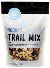 Happy Belly Yogurt Trail Mix in a resealable stand up bag for easy on the go snacking