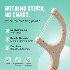 Happy Eco floss picks with mint floss and ergonomic handle for easy daily use