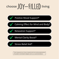 Happy Healthy Hippie Joy-Filled mood pill dispensing image highlights natural adaptogens.