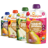 Happy Tot Organics Stage 4 pouches for toddlers, on-the-go nutrition.