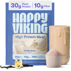 Happy Viking plant-based protein powder vanilla tub supports daily muscle recovery and steady energy.