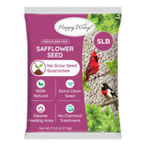 Happy Wings safflower seeds 5lb bag front view for year-round feeding.