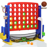 HAPPYMATY Giant 4-in-a-Row setup boosts family backyard play.