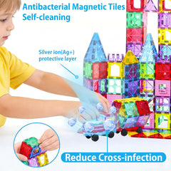 Tiles with two cars included for imaginative race play.