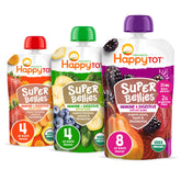 HAPPYTOT Organics Stage 4 pouch with fruit-veggie puree for growing toddlers.